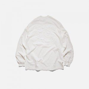 White Straye Blaze L/S Tee UK | ZHRUA8473