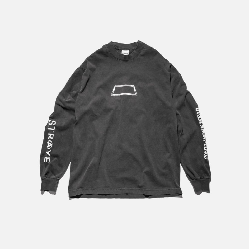 Black Straye Anti-Work L/S Tee UK | PYJHE3549