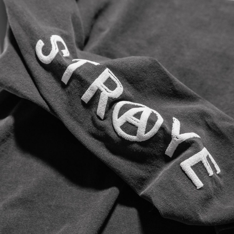 Black Straye Anti-Work L/S Tee UK | PYJHE3549