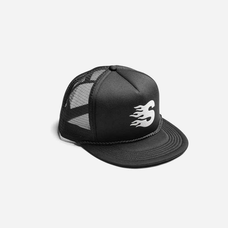 Black Straye Blaze Caps UK | OCZMP0587