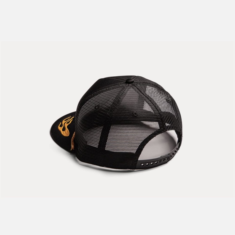 Black Straye Captain Caps UK | HUPKV3214