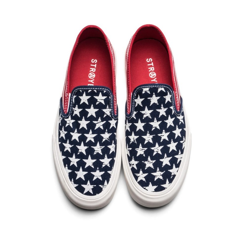 Blue Red Straye Lenox Shoes UK | PHCSV7814