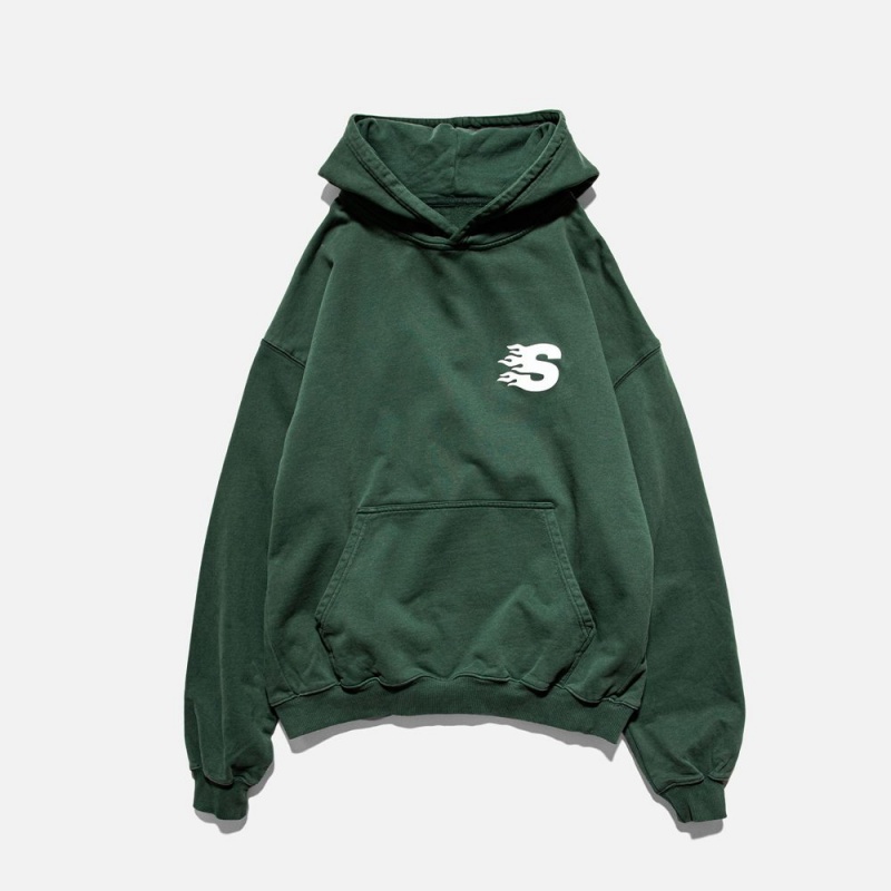 Green Straye Blaze One Hoodie UK | PEAVS7239