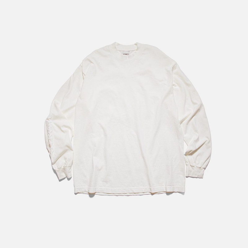 White Straye Blaze L/S Tee UK | ZHRUA8473